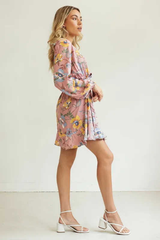 Alessia Floral | Wrap Dress w/ Long Sleeves sold by Boutique 1861