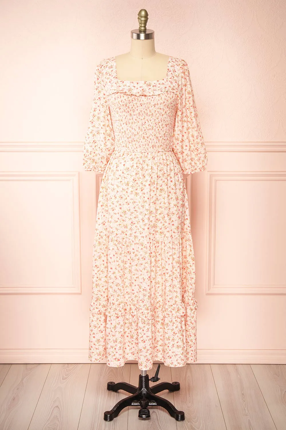 Clarisse | Tiered Floral Midi Dress sold by Boutique 1861