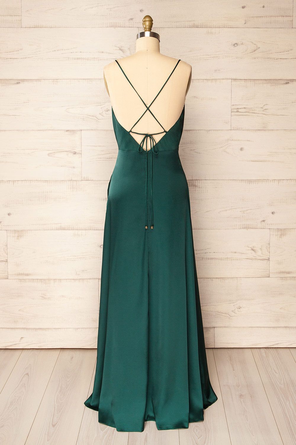 Letheria Green | Cowl Neck Satin Maxi Dress sold by Boutique 1861 product image thumbnail 4