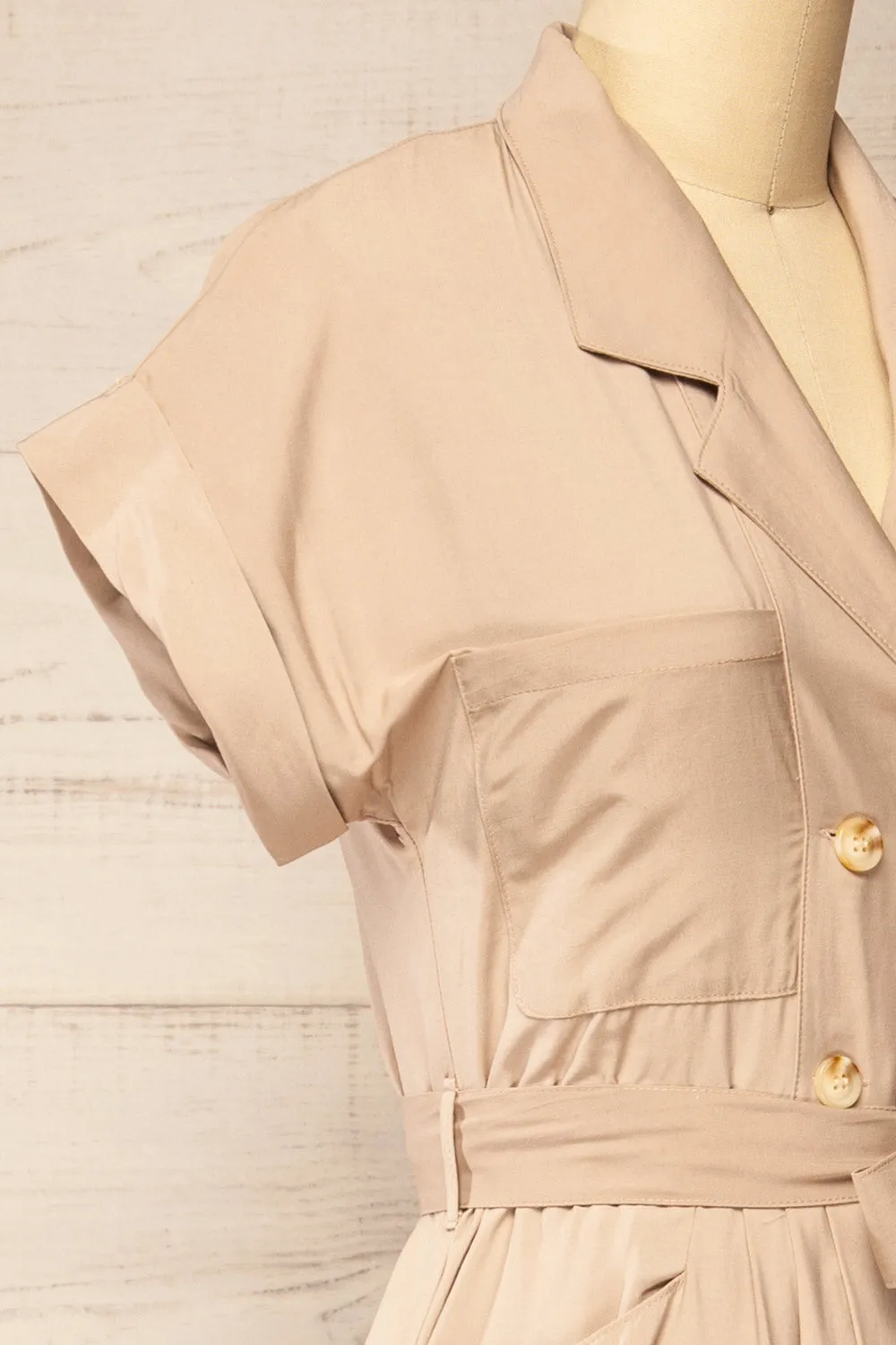 Waverly Beige | Double-Breasted Dress w/ Tie Belt sold by Boutique 1861 product image thumbnail 5