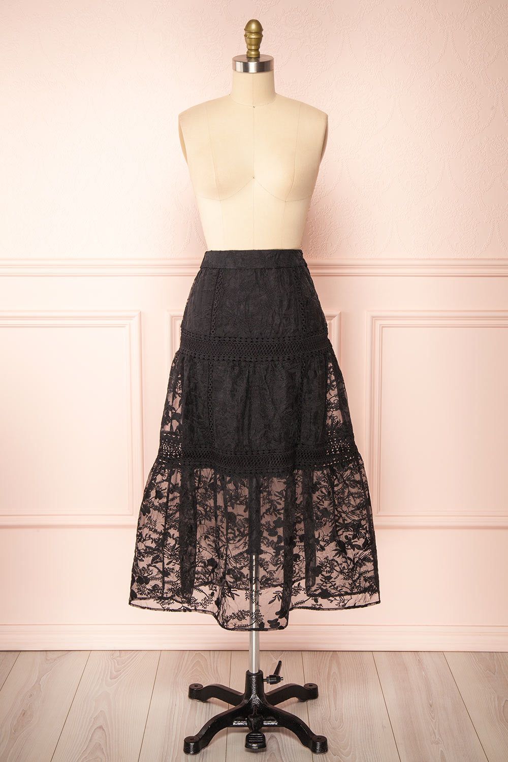 Knauttia | Floral Embroidered Mesh Skirt sold by Boutique 1861