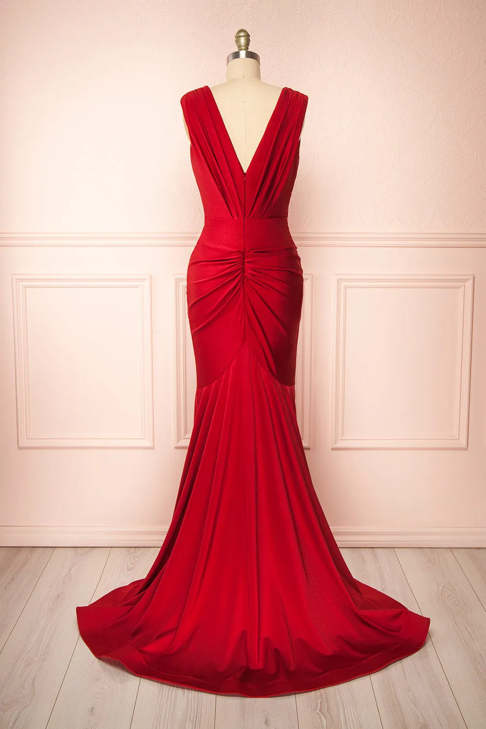 Kaya Burgundy | Draped Mermaid Gown sold by Boutique 1861 product image thumbnail 5