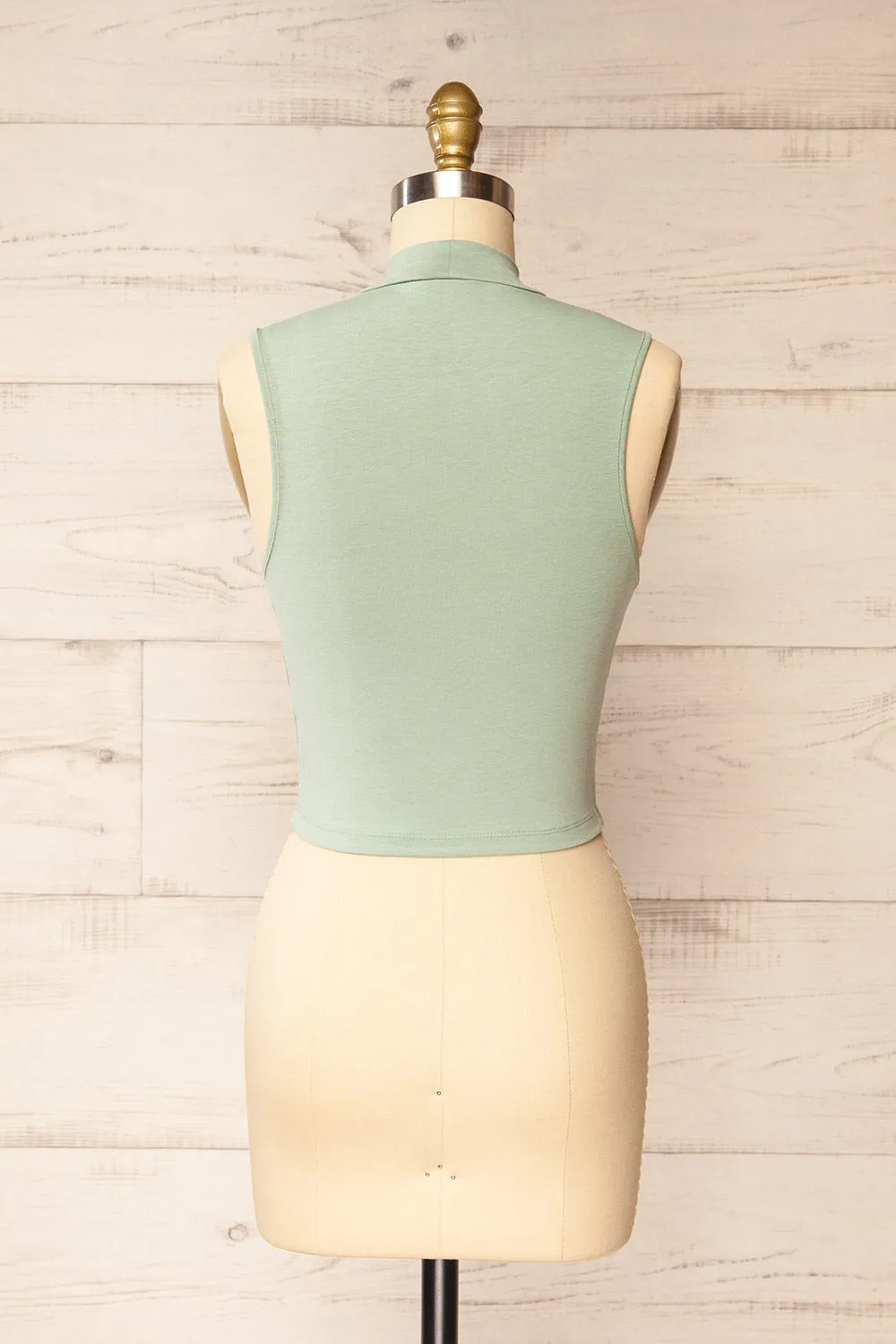 Karachi Sage | Crop Top w/ Mock Neck sold by Boutique 1861 product image thumbnail 5