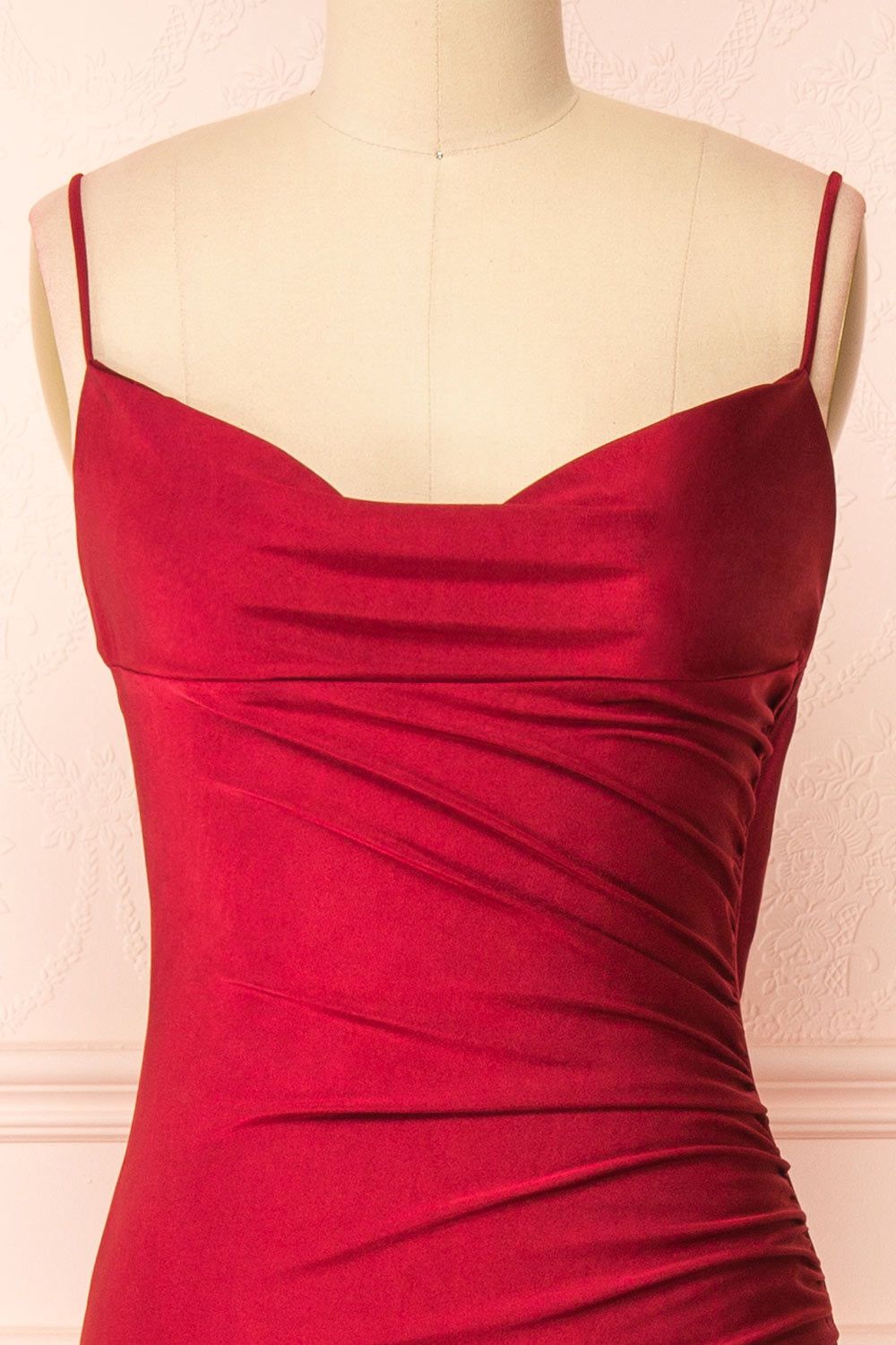 Kristen Burgundy | Fitted Maxi Dress w/ Cowl Neck sold by Boutique 1861 product image thumbnail 3