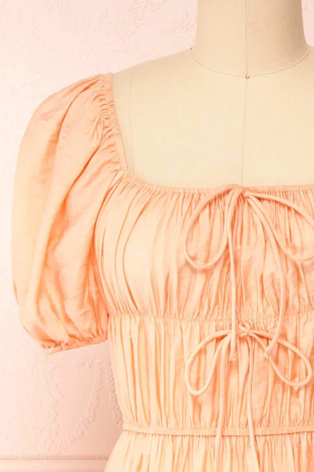 Imna Peach | A-Line Midi Dress w/ Puffy Sleeves sold by Boutique 1861 product image thumbnail 3