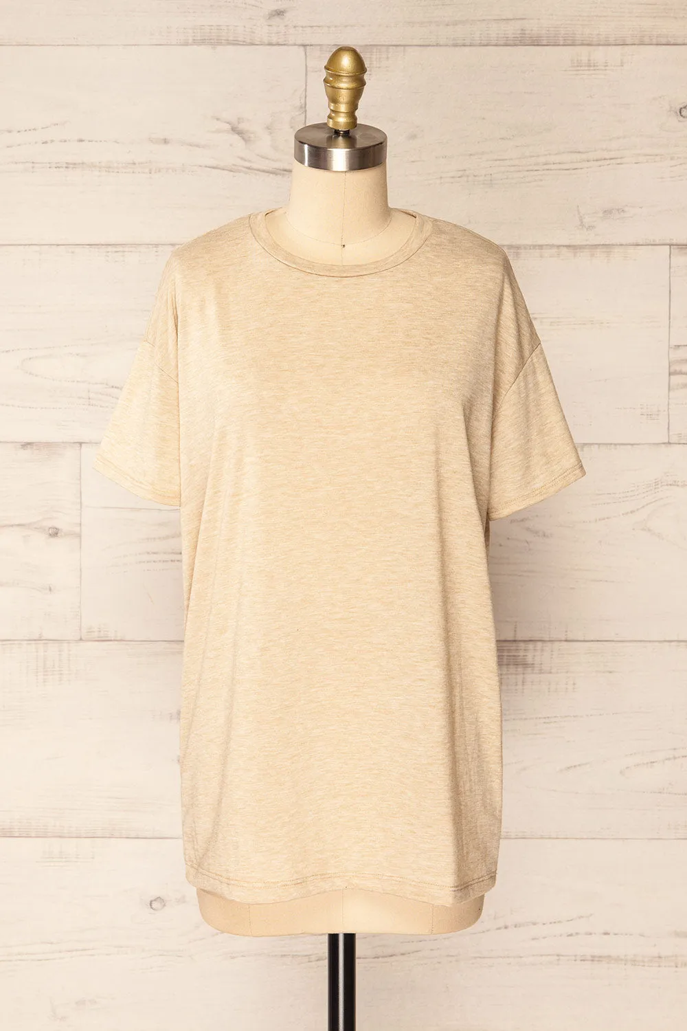 Nouem Beige | Oversized T-Shirt sold by Boutique 1861