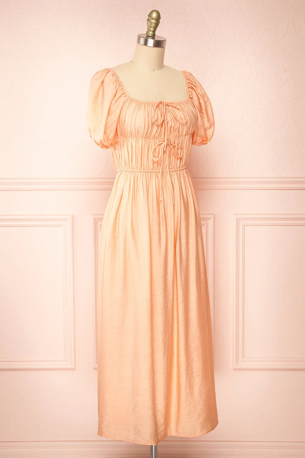 Imna Peach | A-Line Midi Dress w/ Puffy Sleeves sold by Boutique 1861 product image thumbnail 4