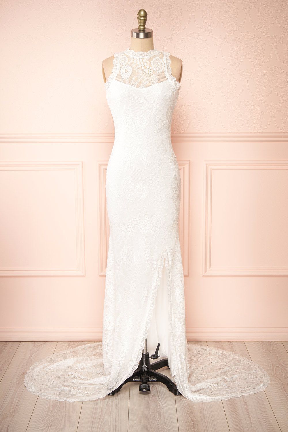 Patsy | White Lace Wedding Dress w/ Open-Back sold by Boutique 1861