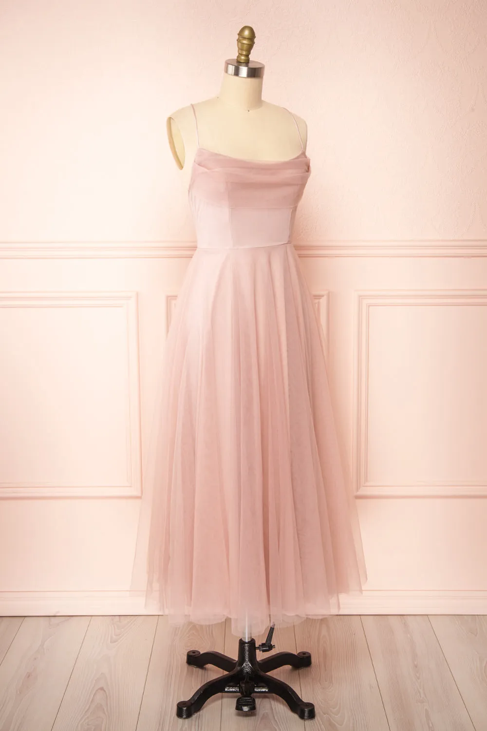 Valerie Blush | A-Line Tulle Midi Dress sold by Boutique 1861 product image thumbnail 5
