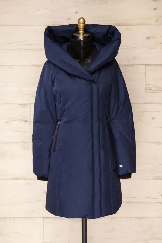 Camelia Navy | Quilted Parka with Hood by Soia & Kyo sold by Boutique 1861