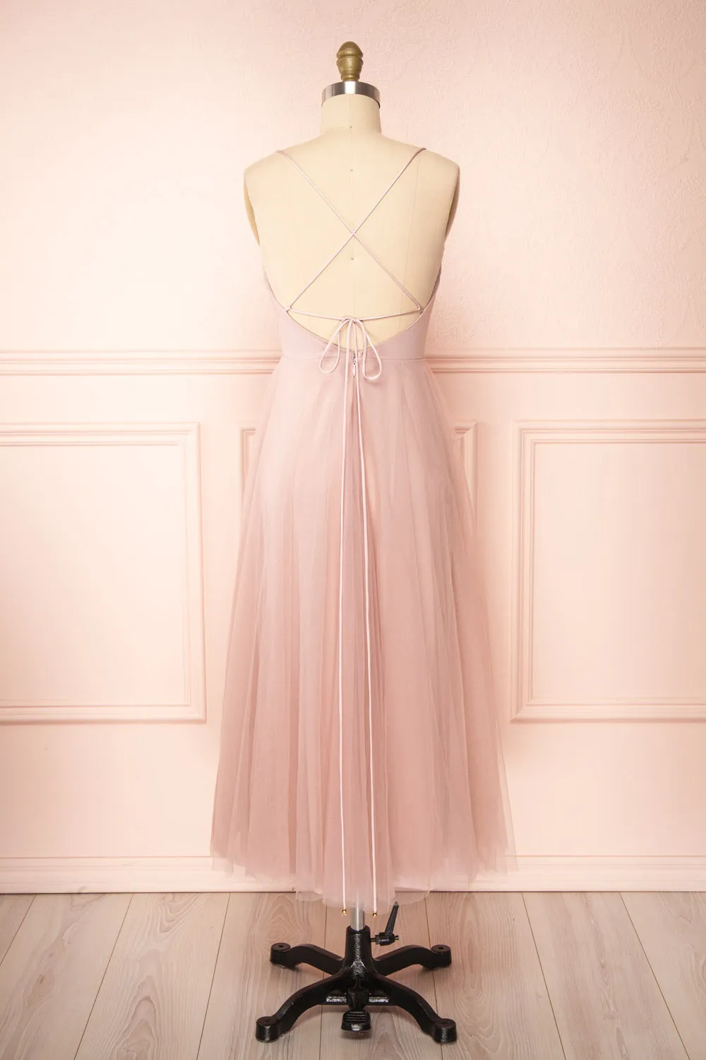 Valerie Blush | A-Line Tulle Midi Dress sold by Boutique 1861 product image thumbnail 3