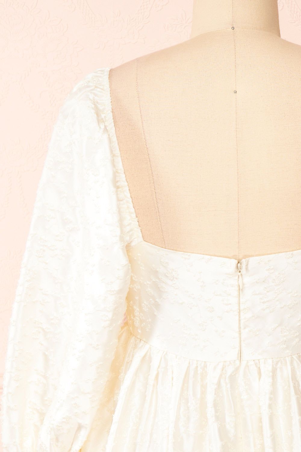 Betie | Ivory Satin Embroidered Babydoll Dress sold by Boutique 1861 product image thumbnail 7