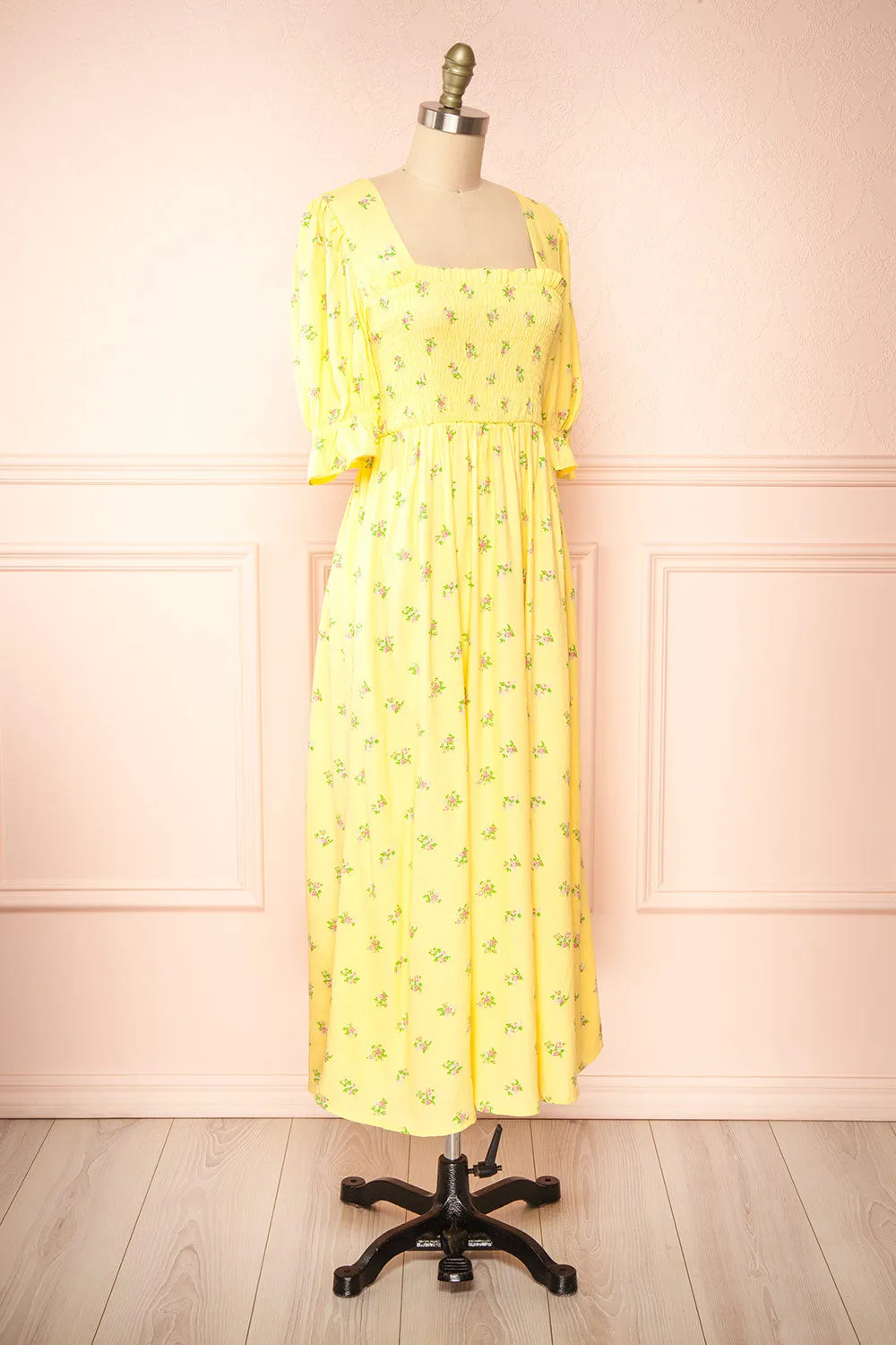 Hapi | Yellow Floral Midi Dress sold by Boutique 1861 product image thumbnail 3