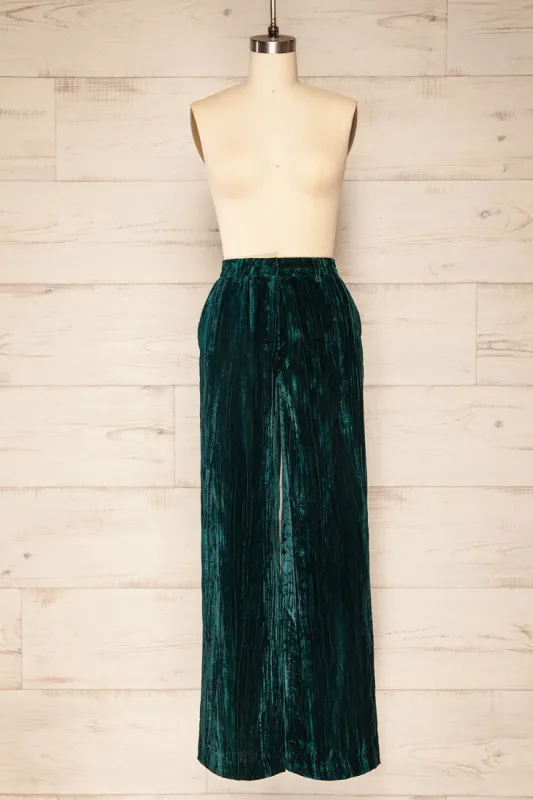 Orihuela | Green Velvet Pants sold by Boutique 1861
