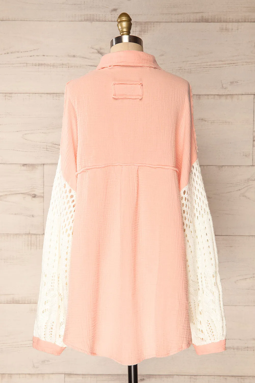 Jaipur Pink | Oversized Shirt w/ Knit Sleeves sold by Boutique 1861 product image thumbnail 5