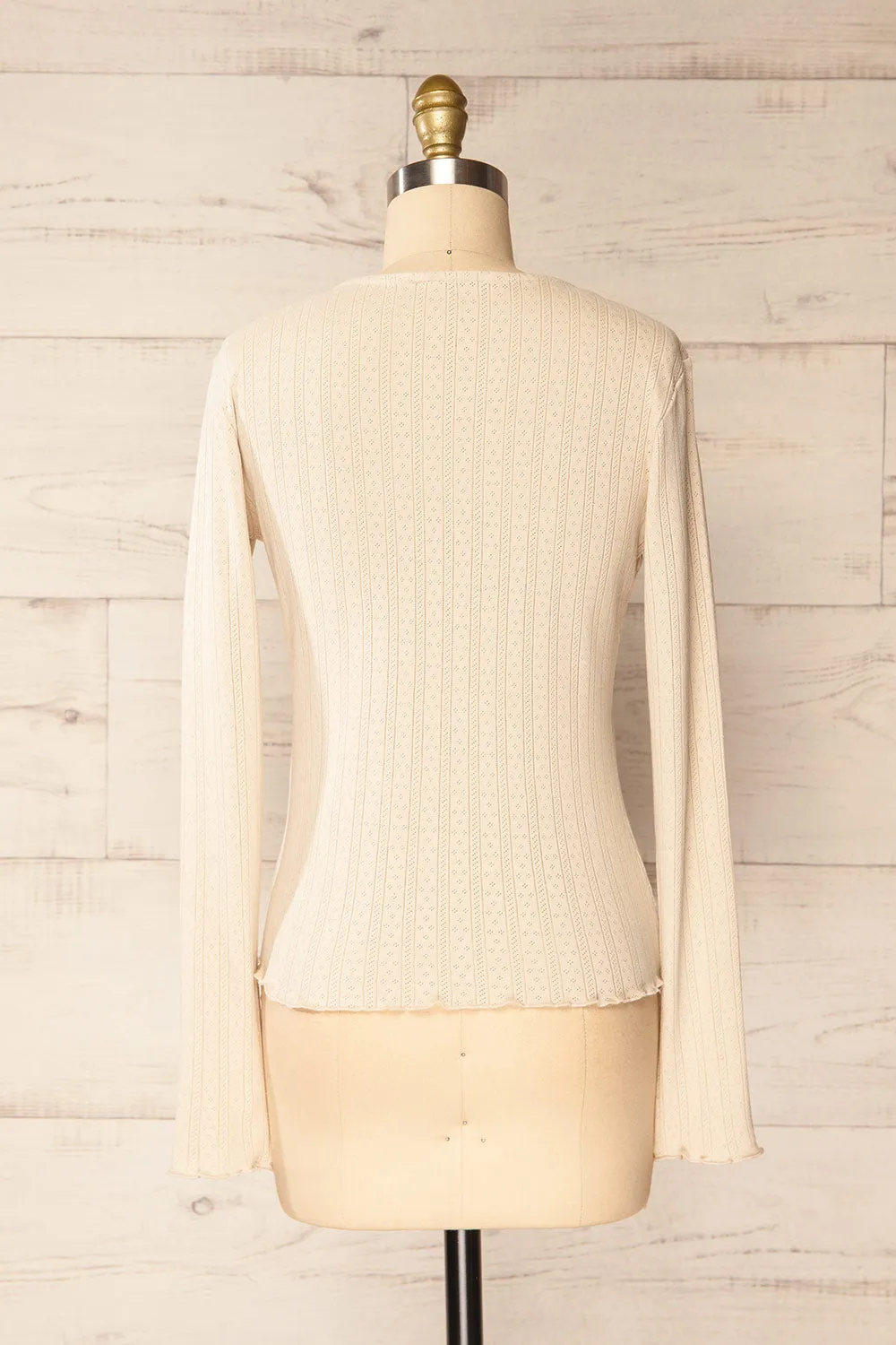 Toulon Beige | Long Sleeve Lace-Knit Top sold by Boutique 1861 product image thumbnail 5