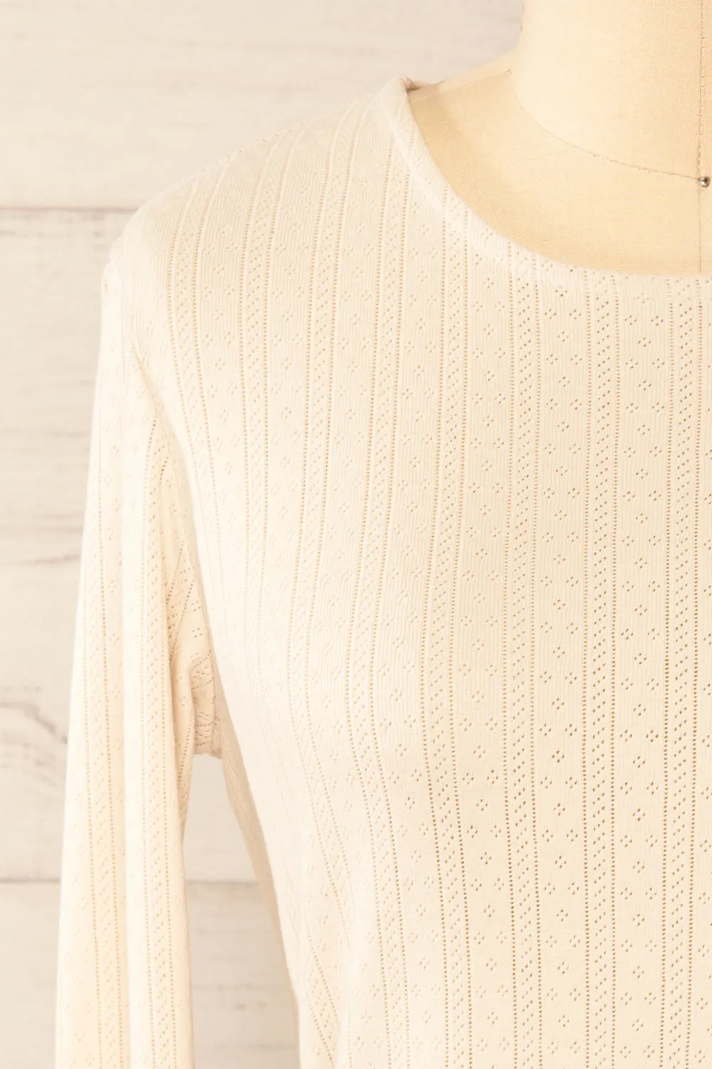 Toulon Beige | Long Sleeve Lace-Knit Top sold by Boutique 1861 product image thumbnail 2