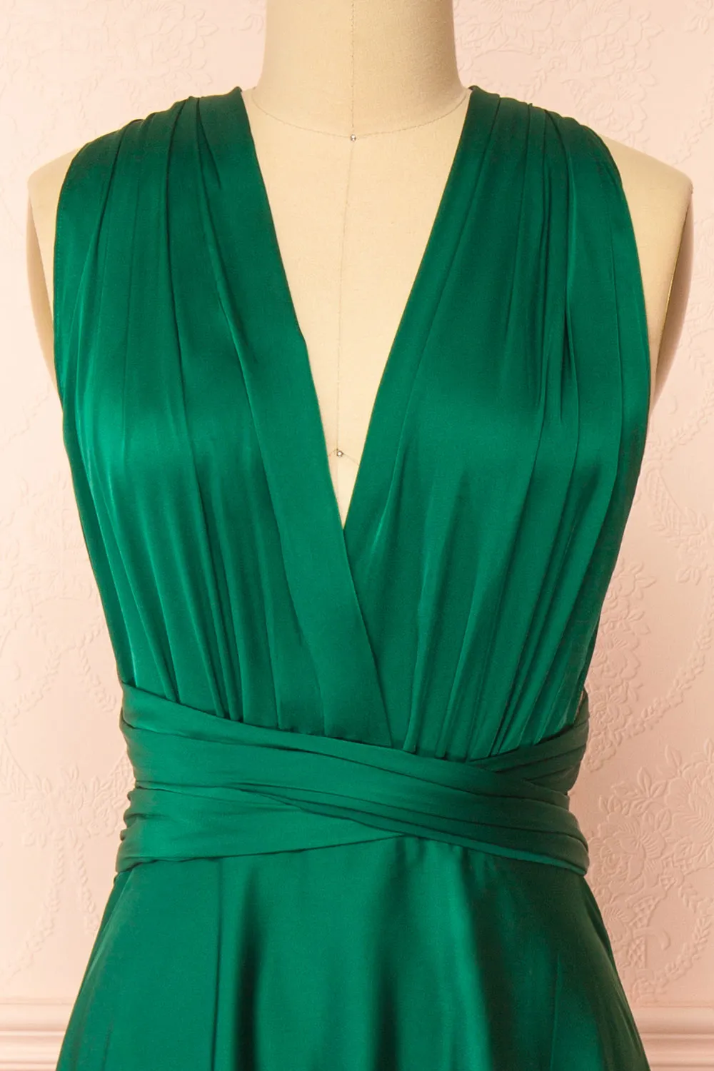 Yayabei | Green Satin Convertible Maxi Dress sold by Boutique 1861 product image thumbnail 3