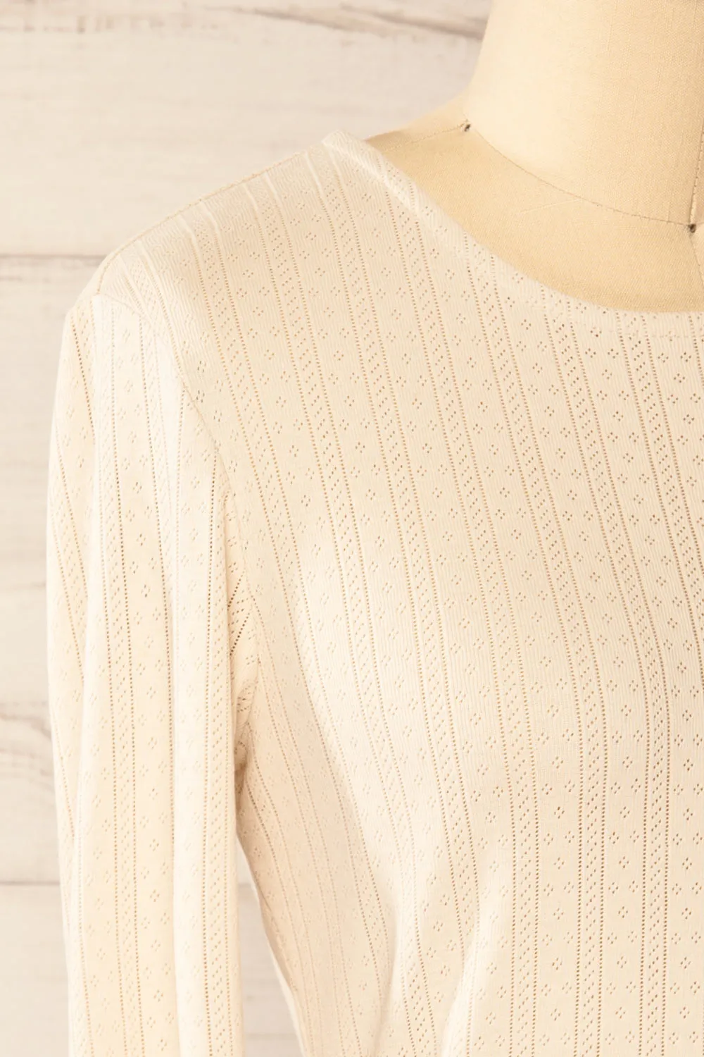 Toulon Beige | Long Sleeve Lace-Knit Top sold by Boutique 1861 product image thumbnail 4