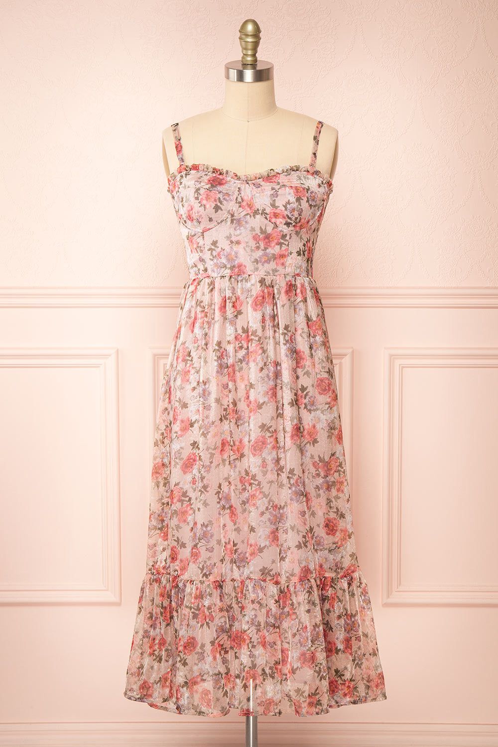 Katara | Bustier Floral Midi Dress w/ Removable Straps sold by Boutique 1861 product image thumbnail 4