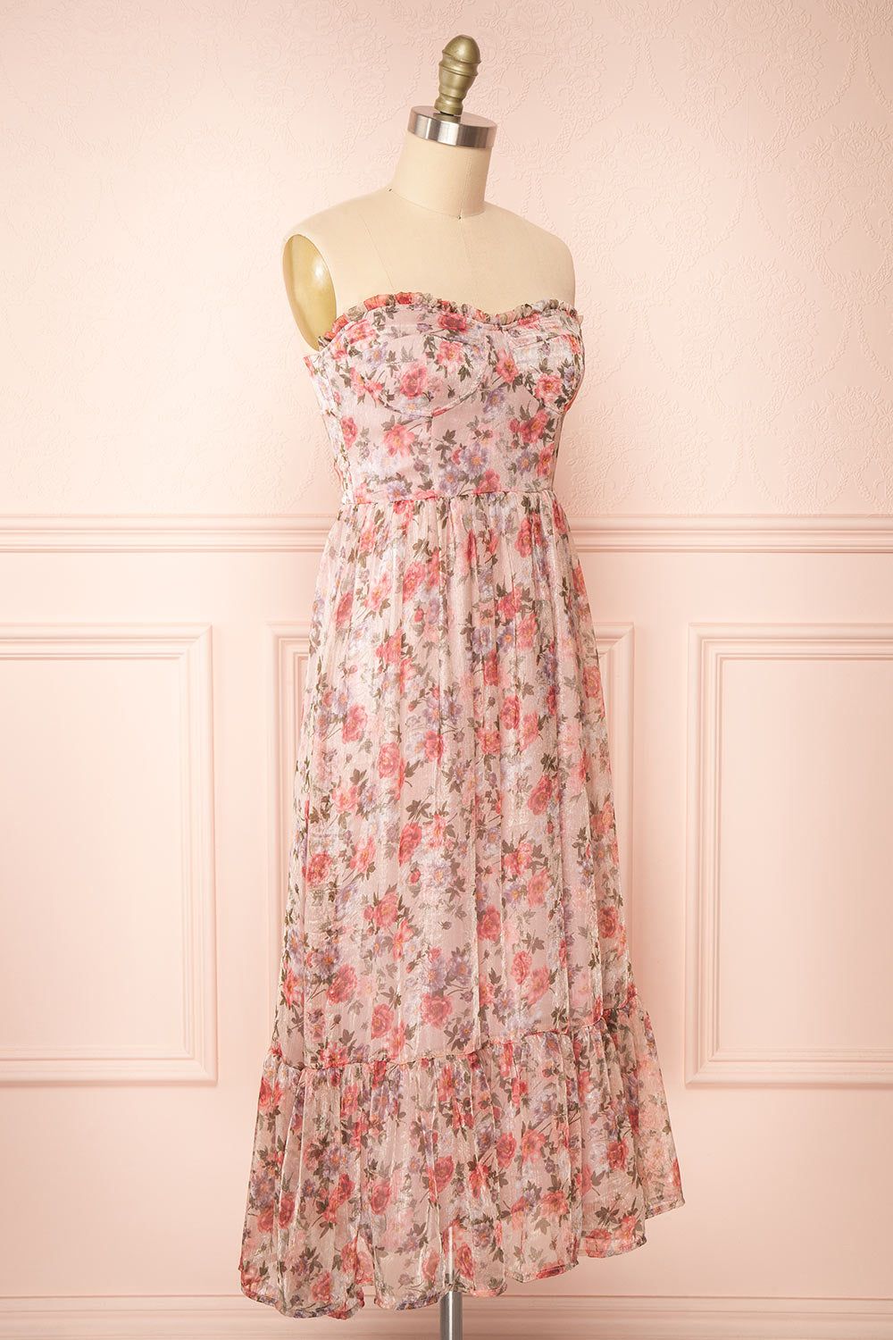 Katara | Bustier Floral Midi Dress w/ Removable Straps sold by Boutique 1861 product image thumbnail 6