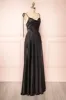Moira Black | Cowl Neck Satin Maxi Dress w/ High Slit sold by Boutique 1861