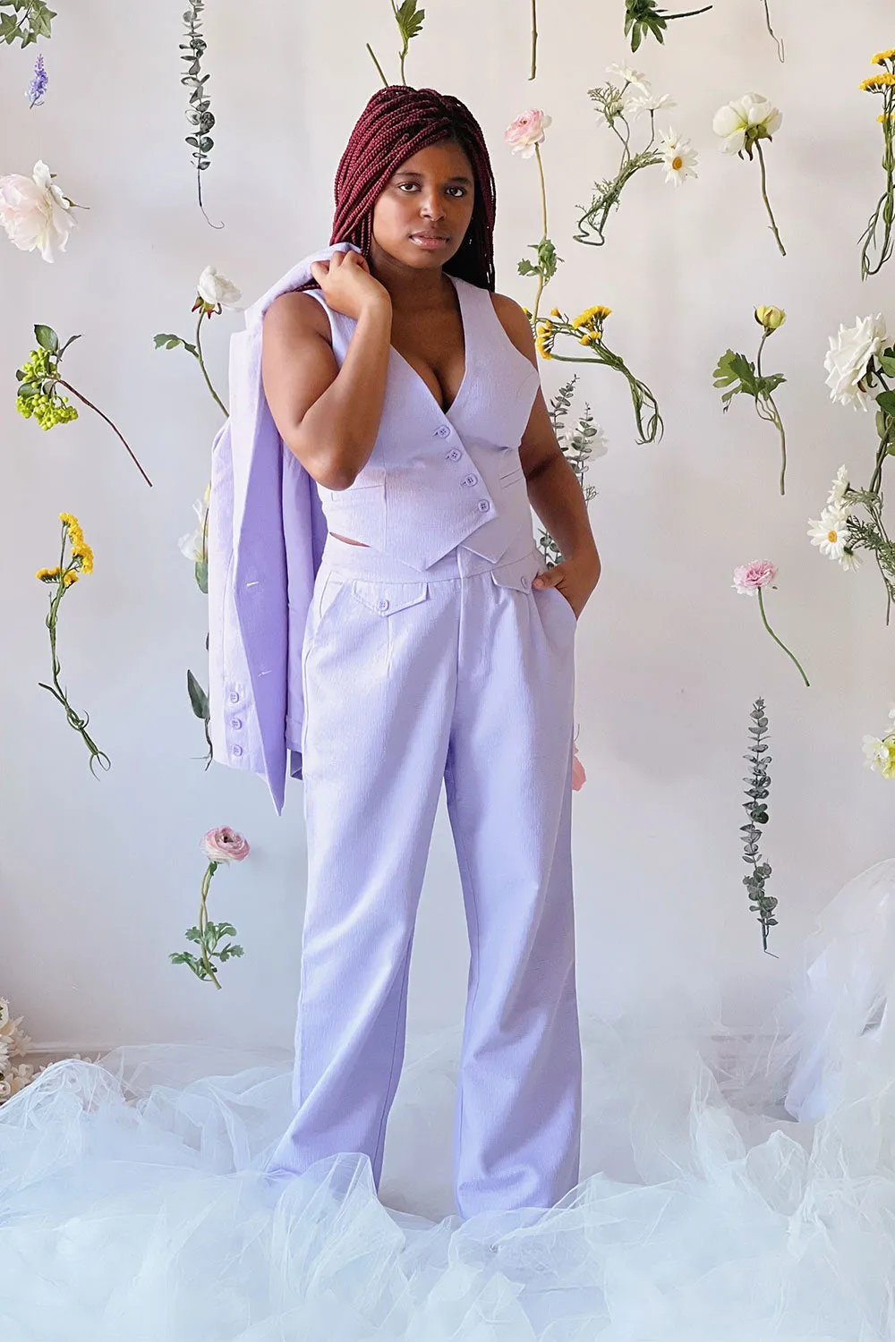 Sackville | Lilac Textured Wide-Leg Pants sold by Boutique 1861 product image thumbnail 2