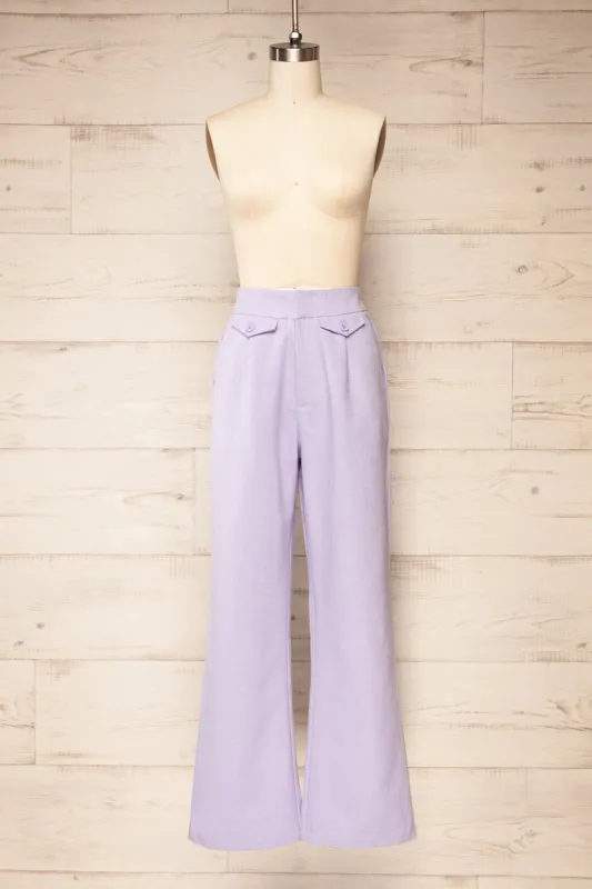 Sackville | Lilac Textured Wide-Leg Pants sold by Boutique 1861