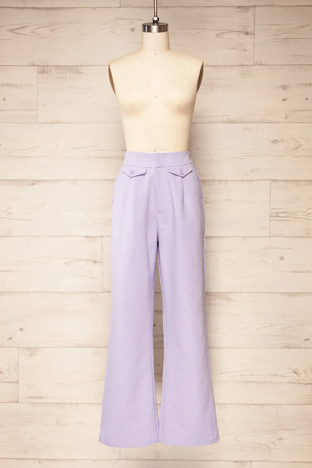 Sackville | Lilac Textured Wide-Leg Pants sold by Boutique 1861