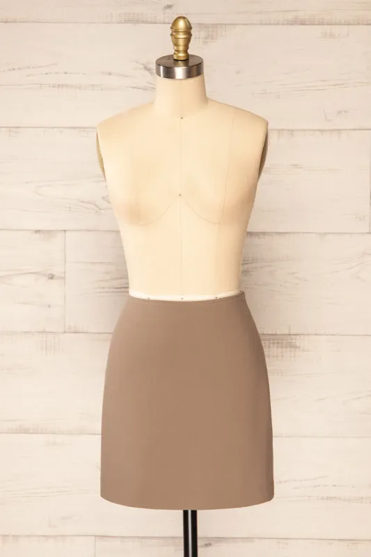 Vailoa Taupe | Short A-Line Skirt sold by Boutique 1861