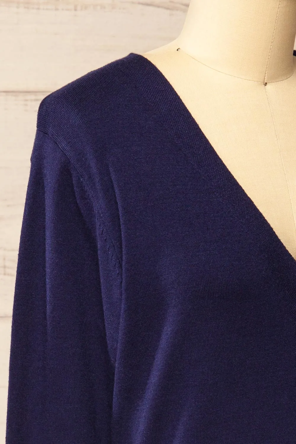 Fortingal | Navy Blue Cardigan w/ Scalloped Hem sold by Boutique 1861 product image thumbnail 4