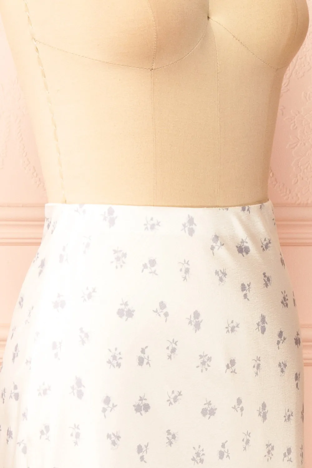 Ewilan | Long Ivory Satin Floral Skirt sold by Boutique 1861 product image thumbnail 4