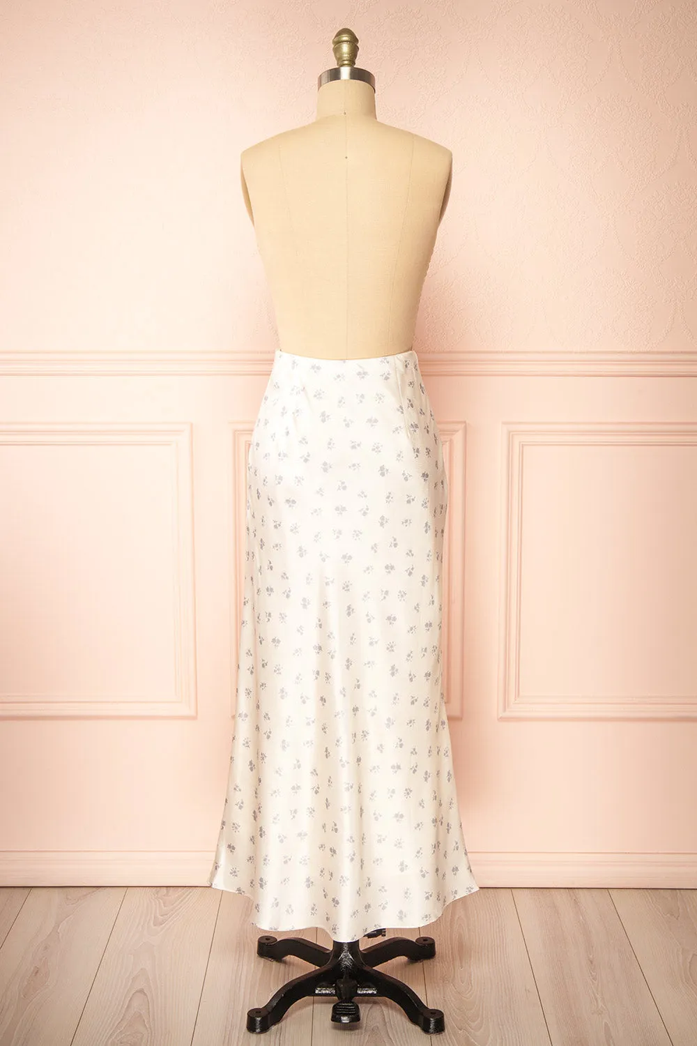 Ewilan | Long Ivory Satin Floral Skirt sold by Boutique 1861 product image thumbnail 5