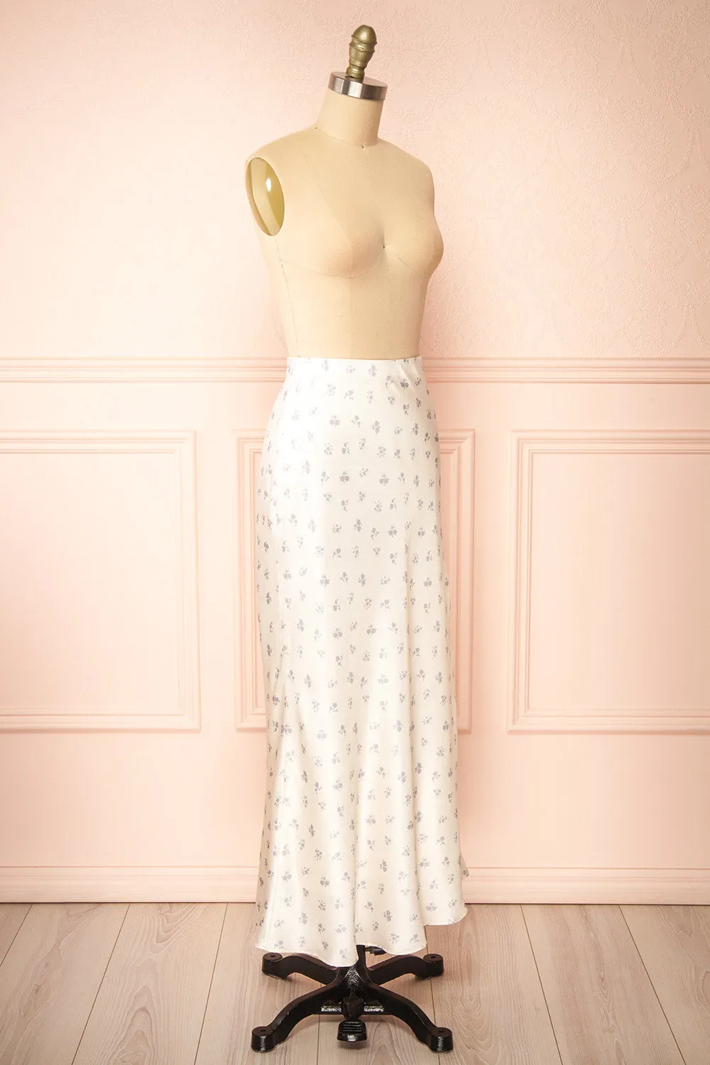 Ewilan | Long Ivory Satin Floral Skirt sold by Boutique 1861 product image thumbnail 3