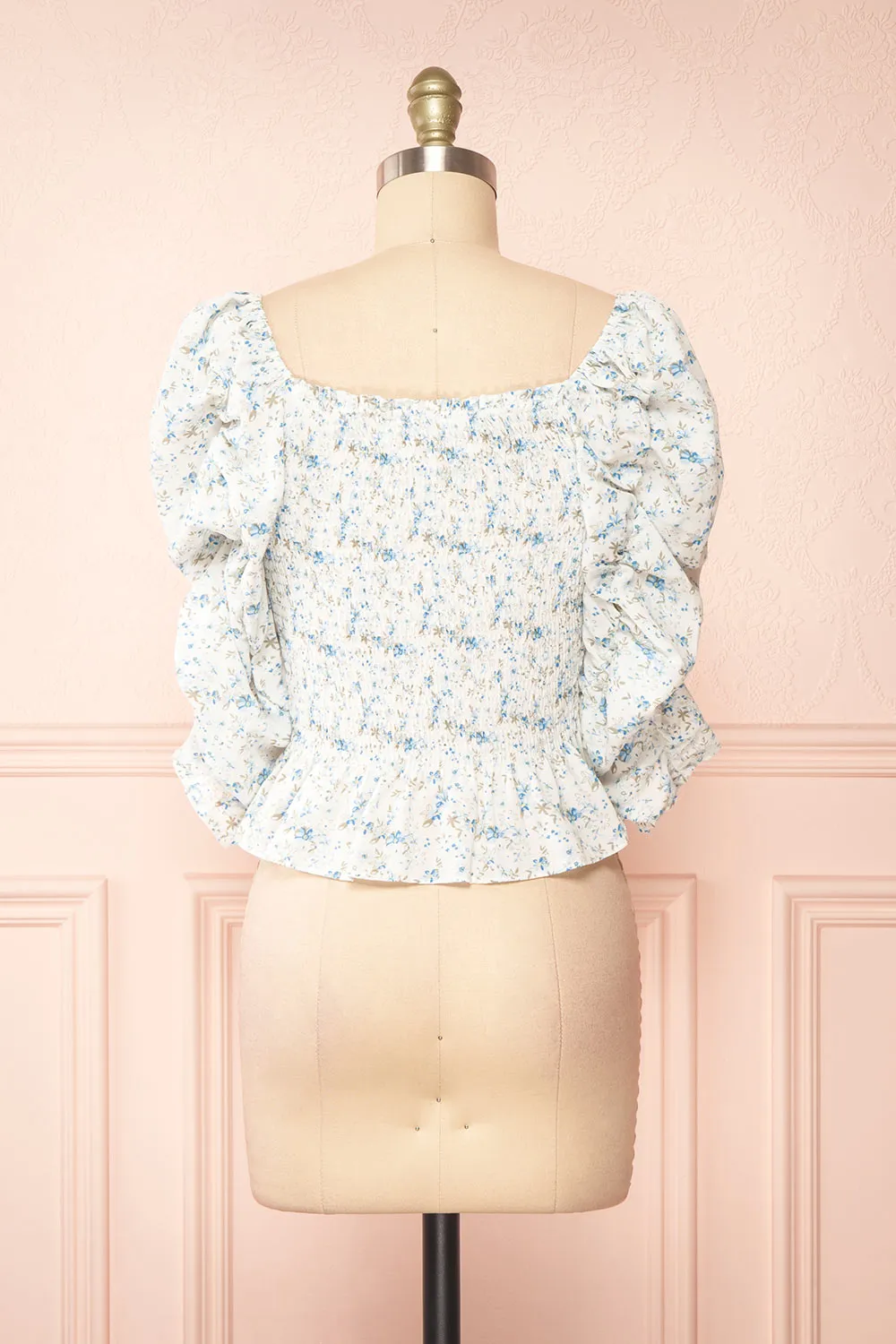 Mayanne Blue | Ruched Floral Top sold by Boutique 1861 product image thumbnail 5