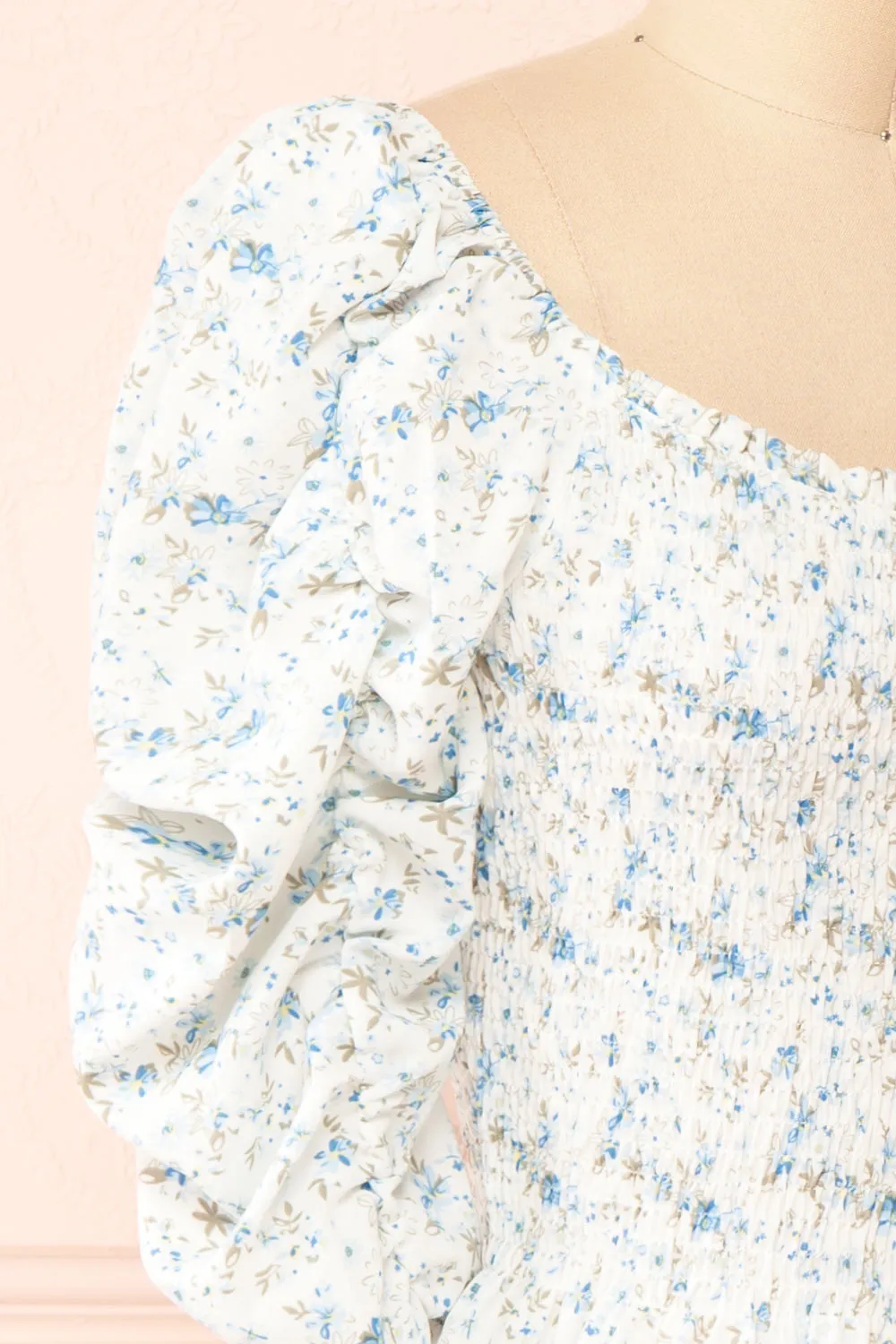 Mayanne Blue | Ruched Floral Top sold by Boutique 1861 product image thumbnail 4