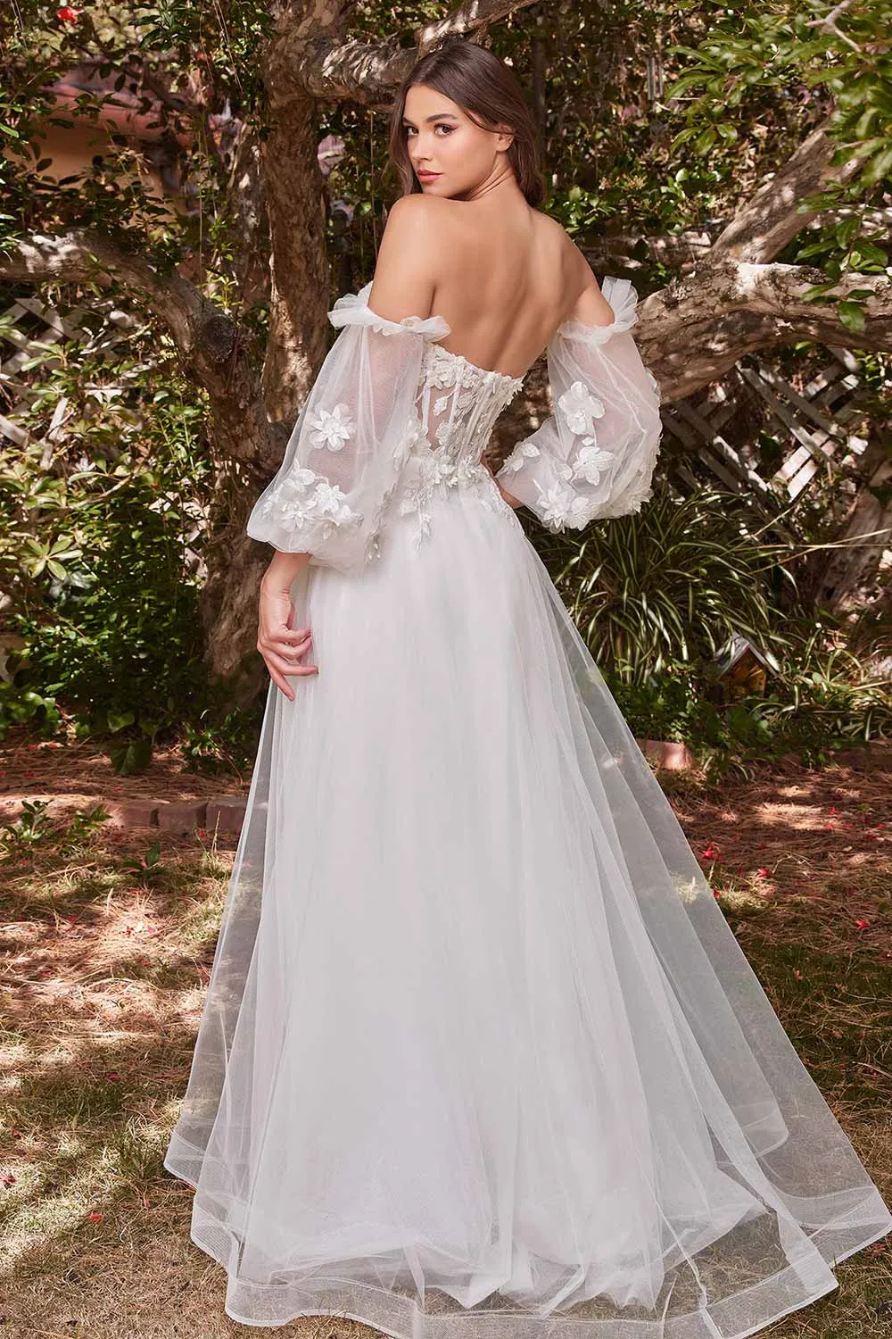 Seyori | Ivory Floral Maxi Gown w/ Detachable Sleeves sold by Boutique 1861 product image thumbnail 4