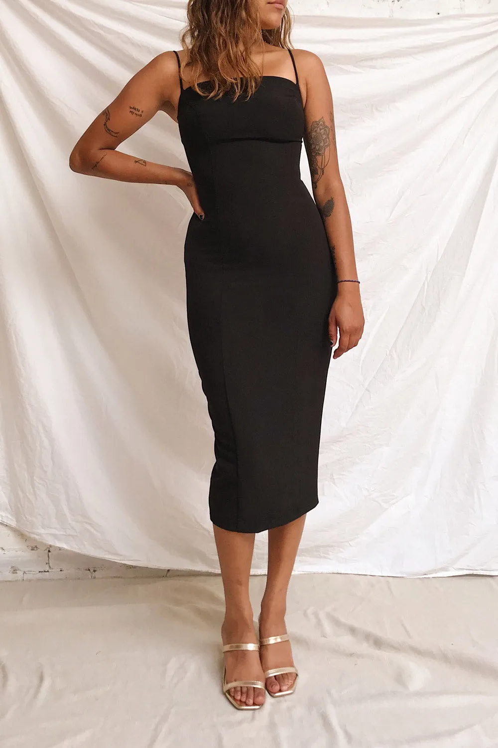 Kavala Black | Fitted Midi Dress sold by Boutique 1861 product image thumbnail 4