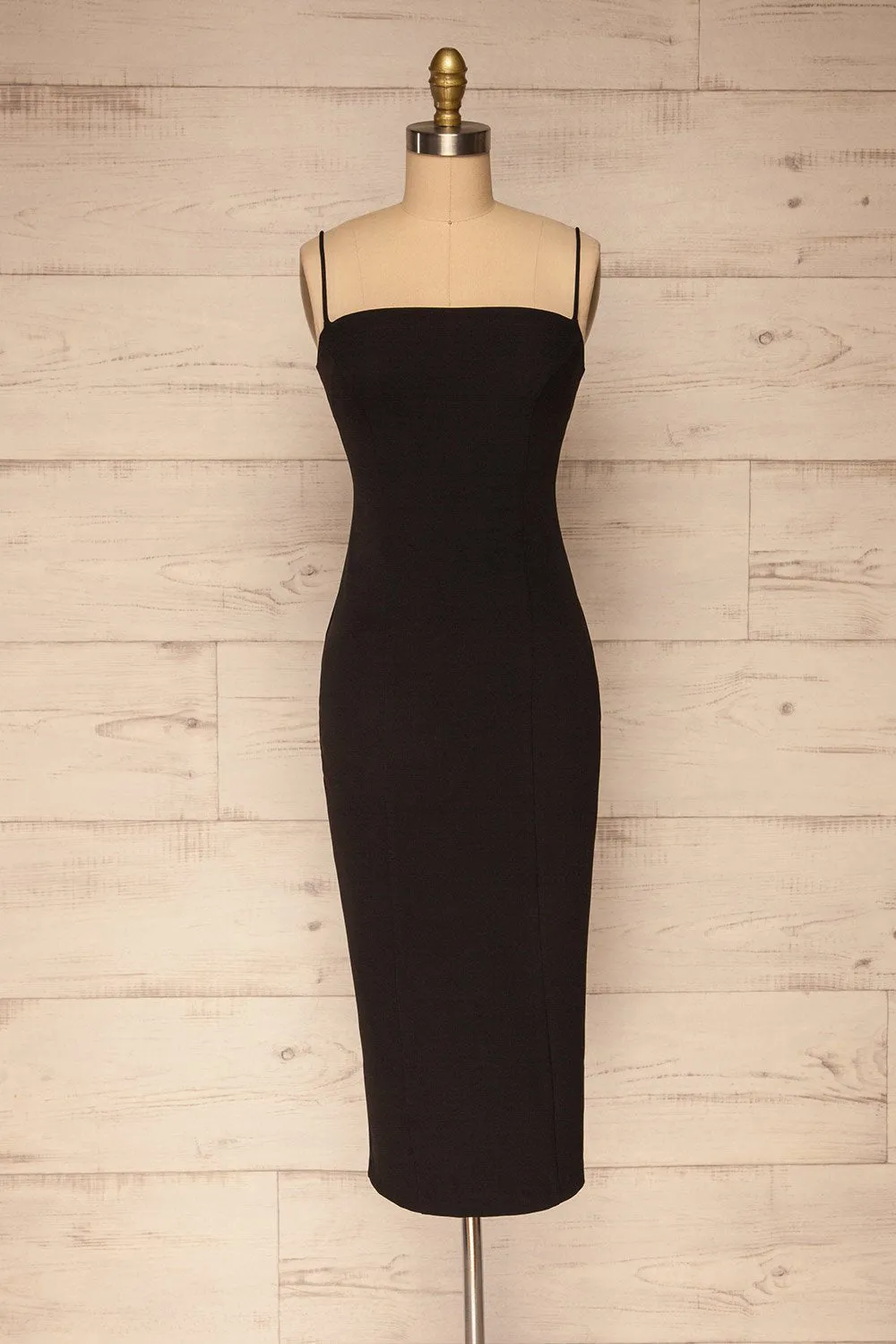 Kavala Black | Fitted Midi Dress sold by Boutique 1861