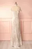 Mouna Pure | Beige Embroidered Gown sold by Boutique 1861