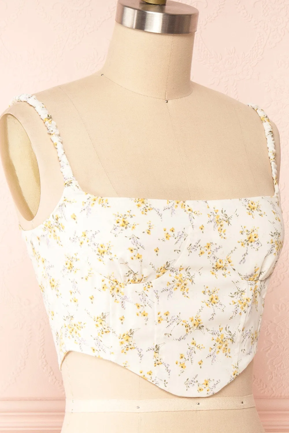 Cissiae Ivory | Floral Cropped Tank Top sold by Boutique 1861 product image thumbnail 5