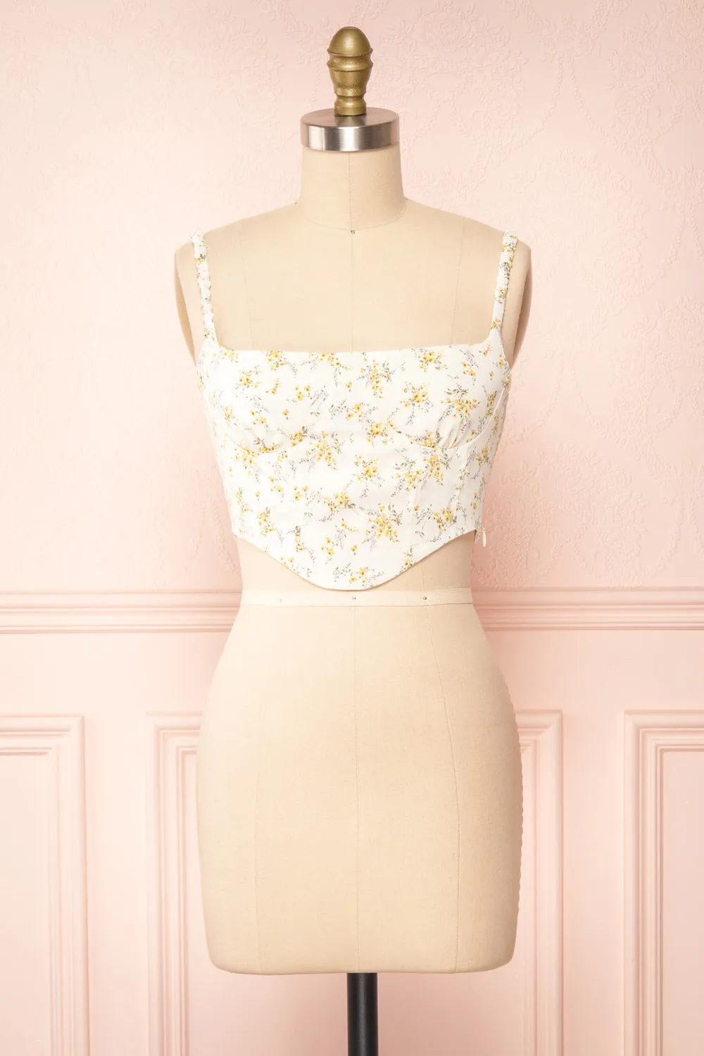 Cissiae Ivory | Floral Cropped Tank Top sold by Boutique 1861