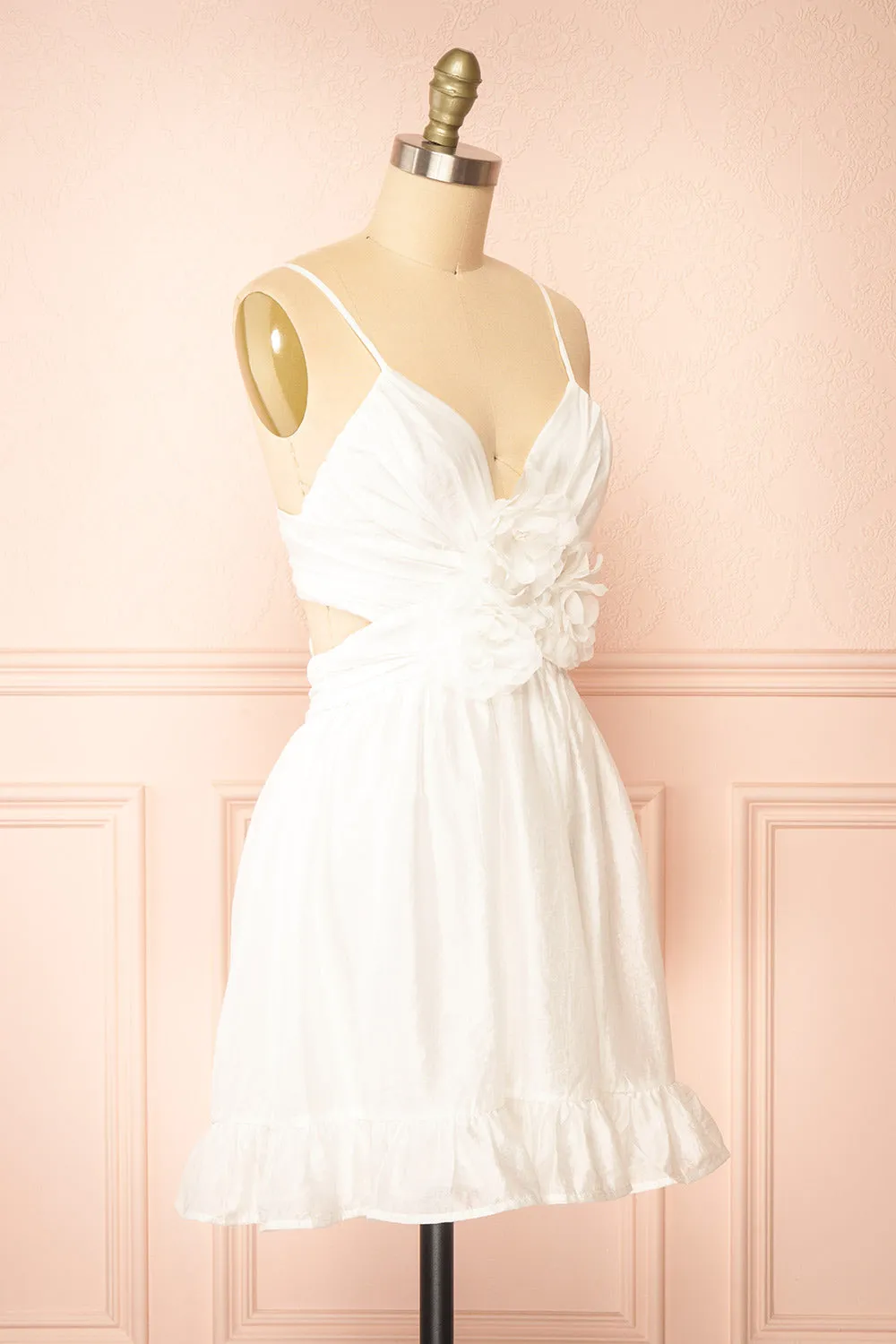 Pattiesun | Short White Dress w/ Flower Appliqués sold by Boutique 1861 product image thumbnail 5