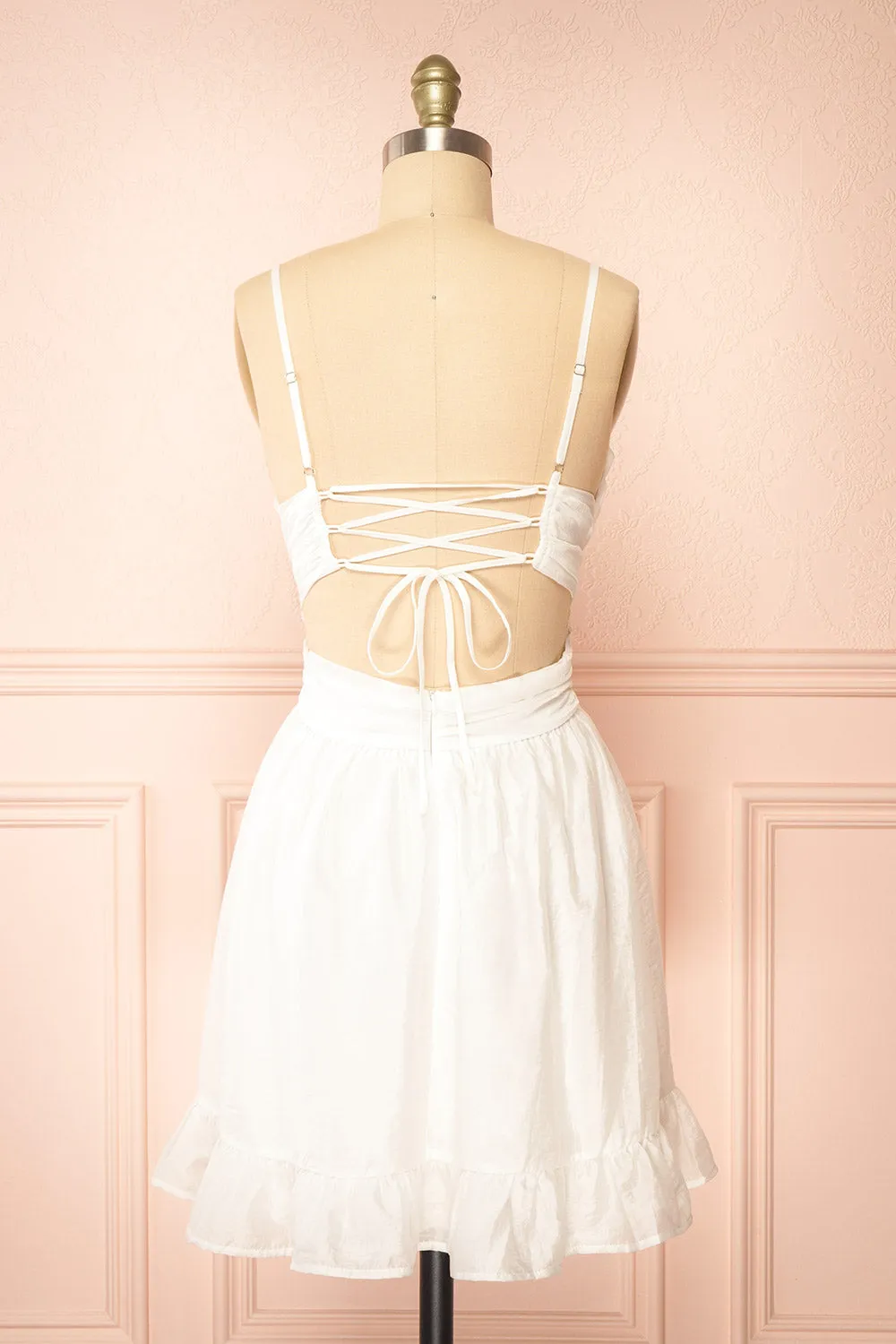 Pattiesun | Short White Dress w/ Flower Appliqués sold by Boutique 1861 product image thumbnail 3