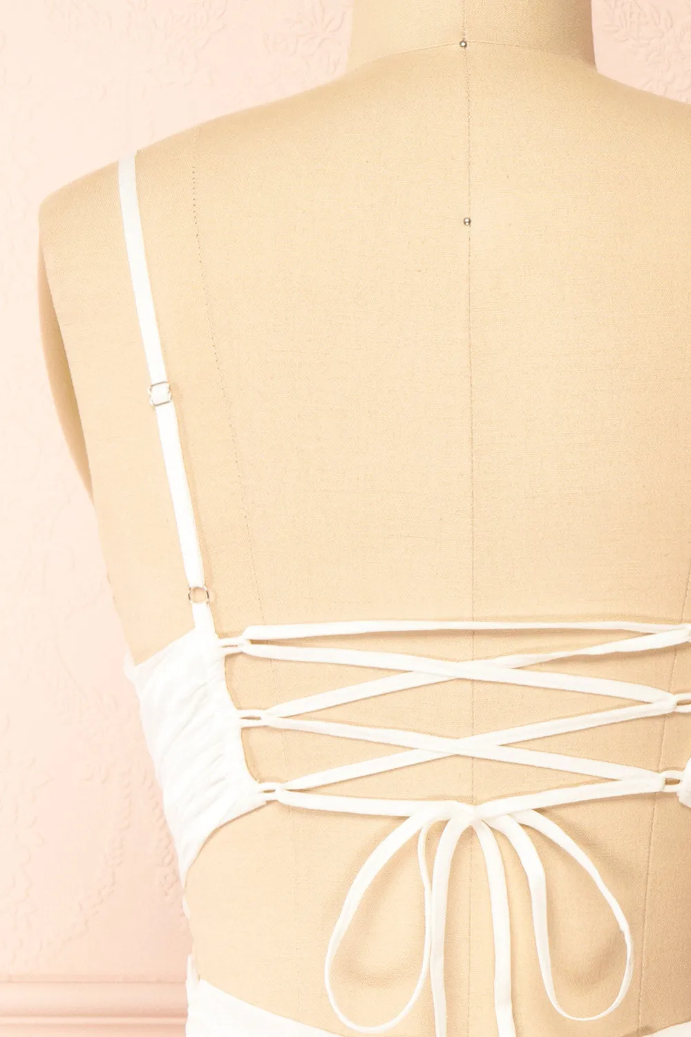 Pattiesun | Short White Dress w/ Flower Appliqués sold by Boutique 1861 product image thumbnail 2