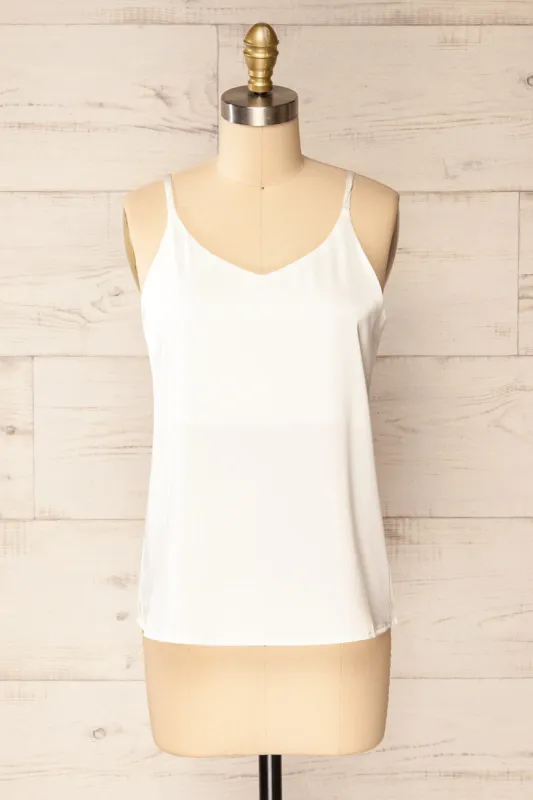 Manaus Ivory | Satin Tank Top sold by Boutique 1861