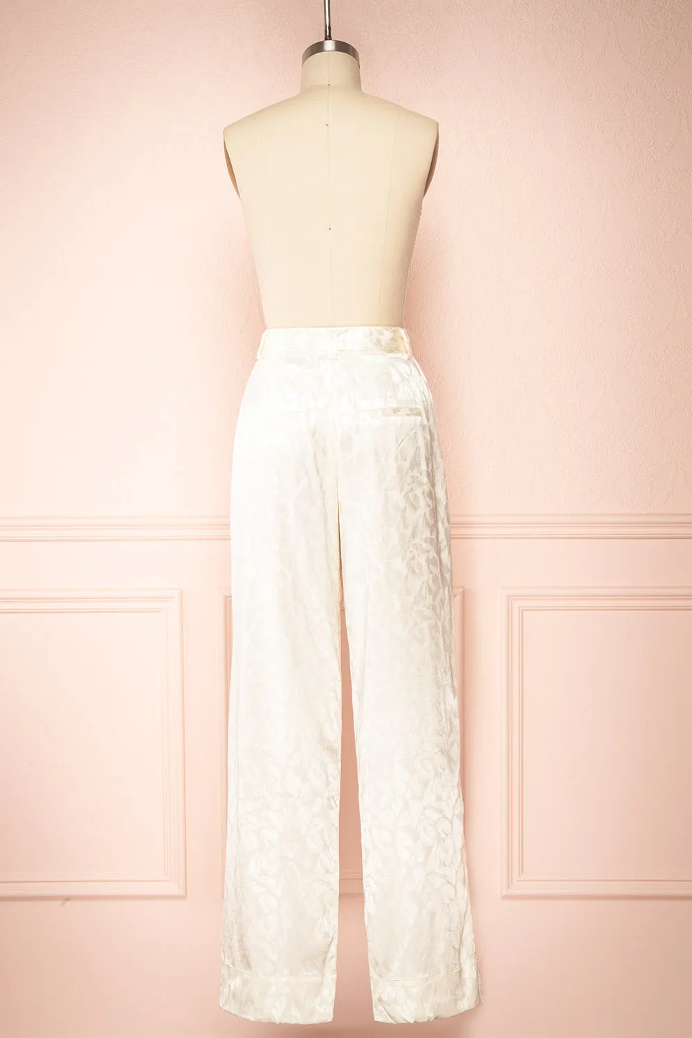 Ludita | Ivory Satin Floral Print Pants w/ Belt sold by Boutique 1861 product image thumbnail 5