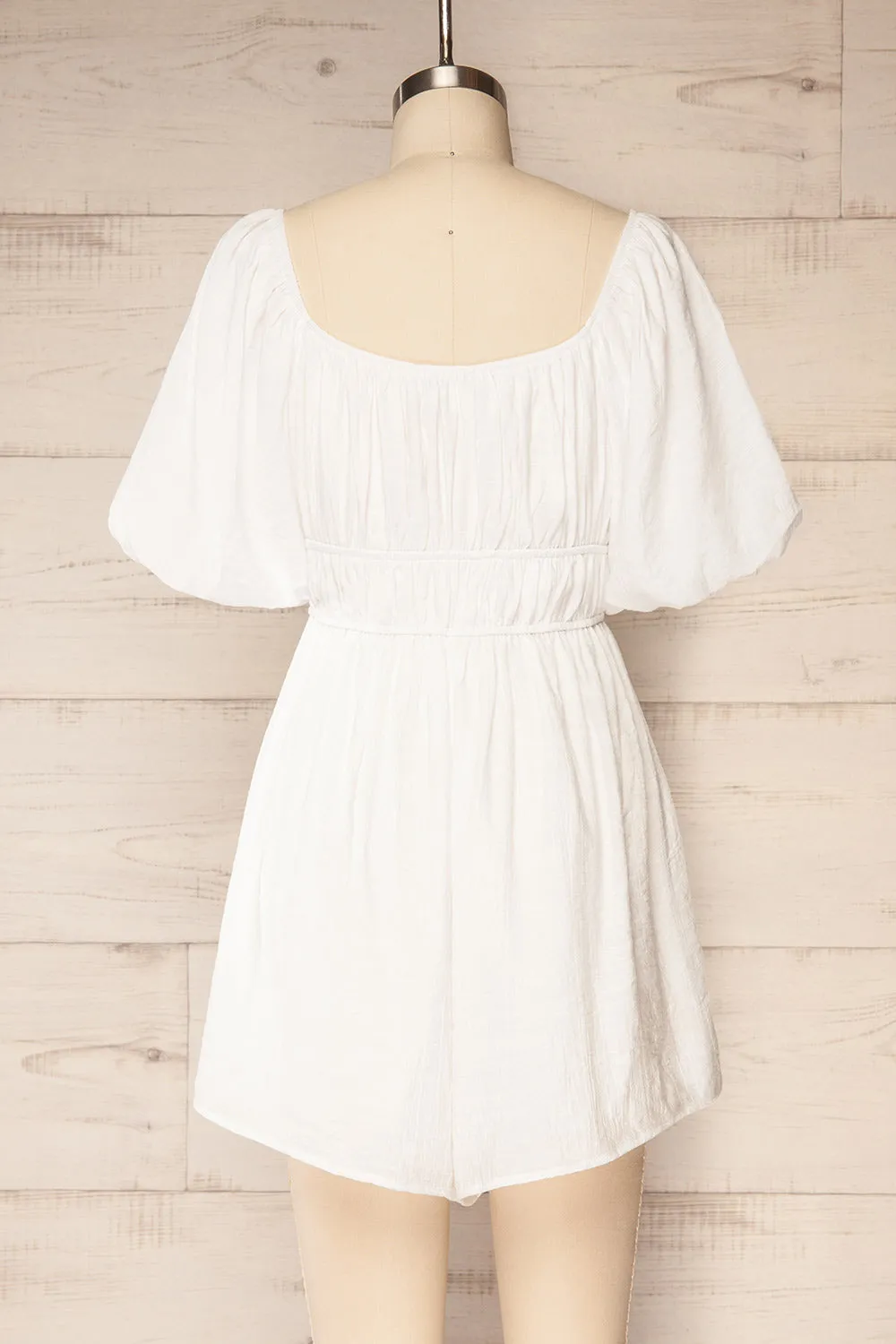 Damascus Ivory | Short Romper w/ Puffy Sleeves sold by Boutique 1861 product image thumbnail 5
