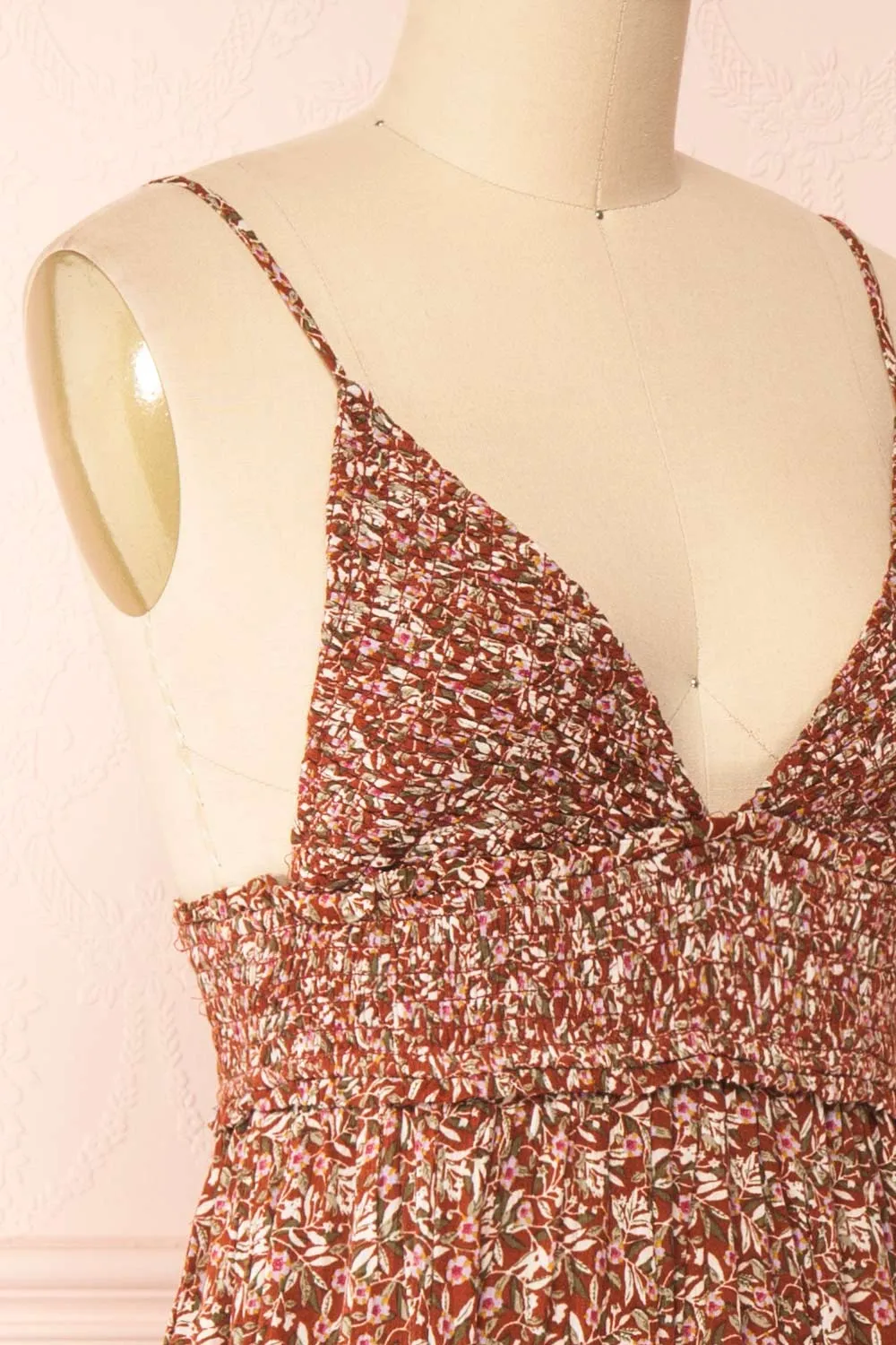 Faiza | Floral V-Neck Midi Dress w/ Thin Straps sold by Boutique 1861 product image thumbnail 4