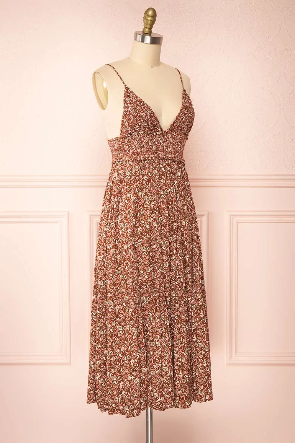 Faiza | Floral V-Neck Midi Dress w/ Thin Straps sold by Boutique 1861 product image thumbnail 3